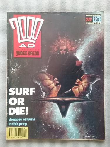 `2000 A.D. Featuring Judge Dredd` - 25th November 1989 - Prog No.654 - `Surf Or Die!`.
